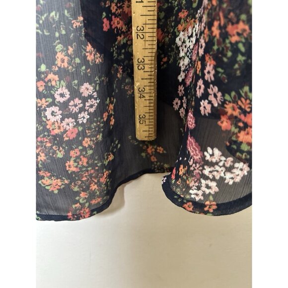 Altar'd State Kimono Womens  Navy Blue Floral Print Open Front Long Size Large - Picture 6 of 8